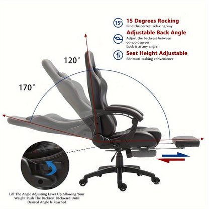Dowinx Gaming Chair with Massage Lumbar Support