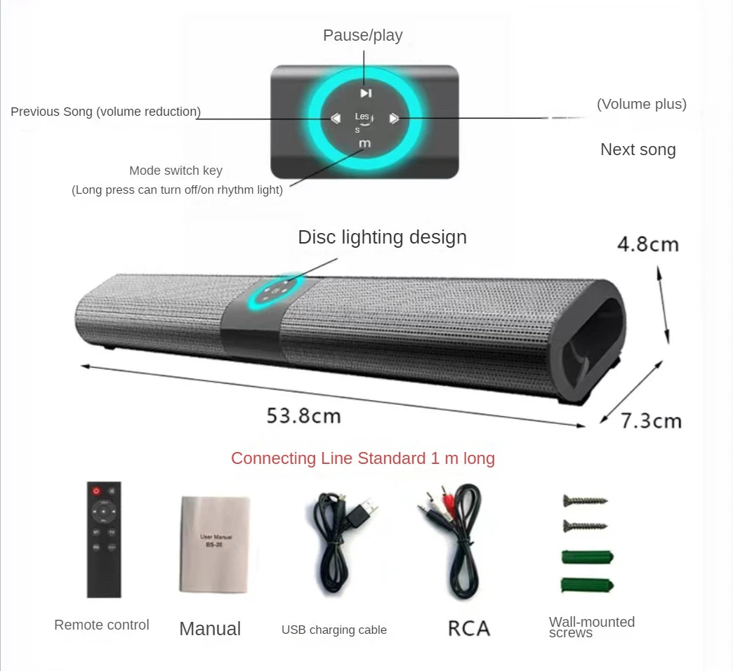 Wireless Bluetooth Soundbar Speaker System – Powerful Surround Sound