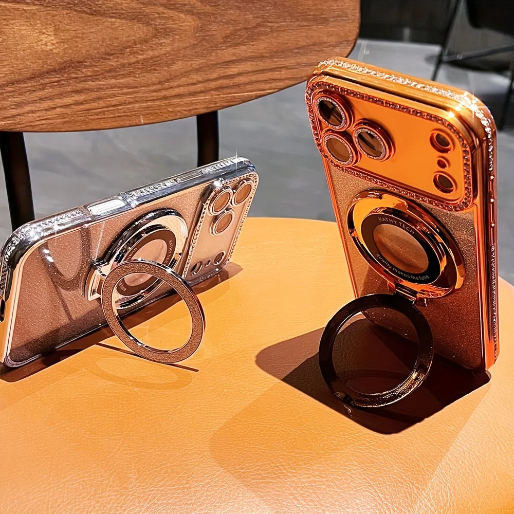 Shiny Rhinestone iPhone Case with Holder Stand