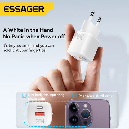 Essager 20W GaN Fast Charger USB-C PD