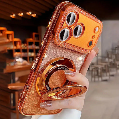 Shiny Rhinestone iPhone Case with Holder Stand