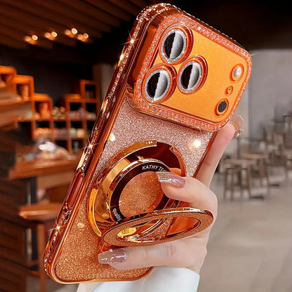 Shiny Rhinestone iPhone Case with Holder Stand