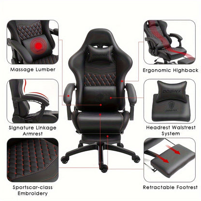 Dowinx Gaming Chair with Massage Lumbar Support